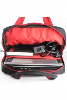 CASE CLUB Slim Kadın Sırt Çantası 15,6 inç Laptop Bölmeli Kırmızı-Kahverengi