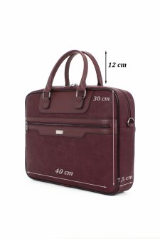 CASE CLUB Unisex Evrak Çantası 15,6 Laptop Bölmeli Bordo