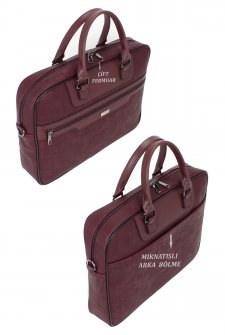CASE CLUB Unisex Evrak Çantası 15,6 Laptop Bölmeli Bordo