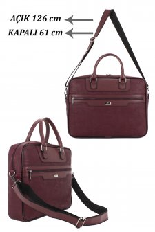 CASE CLUB Unisex Evrak Çantası 15,6 Laptop Bölmeli Bordo