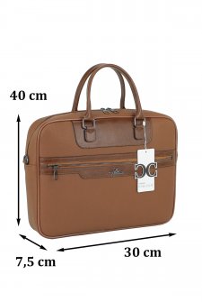 CASE CLUB Unisex Evrak Çantası 15,6 Laptop Bölmeli Taba