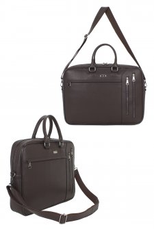 Case Club Unisex Evrak Çantası 17,3 inç Laptop Bölmeli Kahverengi