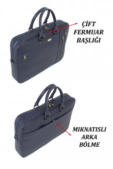 Case Club Unisex Evrak Çantası 17,3 inç Laptop Bölmeli Lacivert