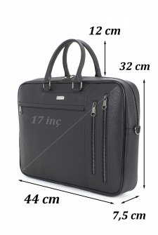 Case Club Unisex Evrak Çantası 17,3 inç Laptop Bölmeli Siyah