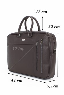 CASE CLUB Unisex Laptop  Çantası 17,3 inç Kahverengi
