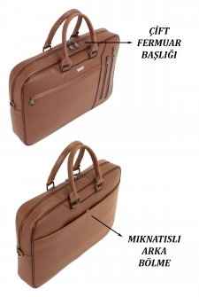 CASE CLUB Unisex Laptop  Çantası 17,3 inç Taba