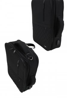 CASE CLUB USB Aparatlı Fonksiyonel Laptop Sırt Çantası 15,6 inç Siyah