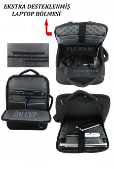 CASE CLUB USB Aparatlı Fonksiyonel Laptop Sırt Çantası 15,6 inç Siyah