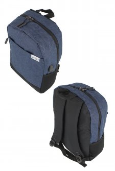 Case Club Usb Aparatlı  İthal Laptop Sırt Çantası 15,6 inç Su Geçirmez Kumaş Lacivert