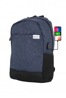 Case Club Usb Aparatlı  İthal Laptop Sırt Çantası 15,6 inç Su Geçirmez Kumaş Lacivert