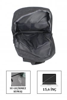 Case Club Usb Aparatlı  İthal Laptop Sırt Çantası 15,6 inç Su Geçirmez Kumaş Siyah