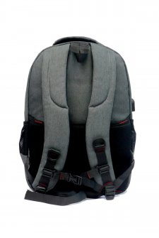 Case Club Usb Aparatlı Laptop Sırt Çantası 17,3'' 16'' 15,6'' inç Darbe Emici Koruma Su Geçirmez Kumaş Gri