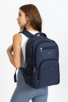 Case Club Usb Aparatlı Macbook Laptop Sırt Çantası 13.3'' 14'' Inç Darbe Emici Koruma Su Geçirmez Kumaş Siyah Lacivert