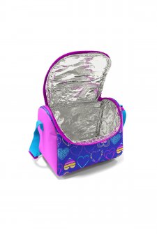 Coral High Kids Açık Pembe Lavanta Kalp Desenli Beslenme Çantası 11818