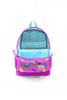 Coral High Kids Açık Pembe Su Yeşili Makaron Desenli Dört Bölmeli Okul Sırt Çantası 23462