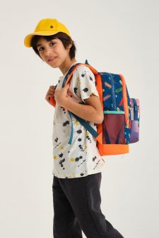 Coral High Kids Civit Neon Turuncu Kaykay Desenli Dört Bölmeli Okul Sırt Çantası 23723
