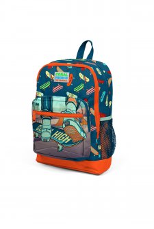 Coral High Kids Civit Neon Turuncu Kaykay Desenli Dört Bölmeli Okul Sırt Çantası 23723