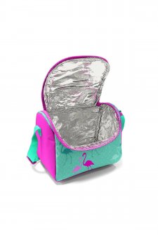 Coral High Kids Flamingo Desenli, Su Yeşili/Neon Mercan Renkli, Termal Beslenme Çantası – 11804