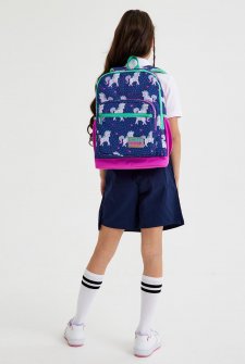 Coral High Kids Lacivert Pembe Unicorn Desenli Dört Bölmeli Okul Sırt Çantası 23467