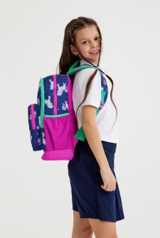 Coral High Kids Lacivert Pembe Unicorn Desenli Dört Bölmeli Okul Sırt Çantası 23467