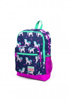 Coral High Kids Lacivert Pembe Unicorn Desenli Dört Bölmeli Okul Sırt Çantası 23467