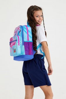 Coral High Kids Lavanta Pembe Flamingo Desenli Dört Bölmeli Okul Sırt Çantası 23705