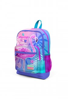 Coral High Kids Lavanta Pembe Flamingo Desenli Dört Bölmeli Okul Sırt Çantası 23705