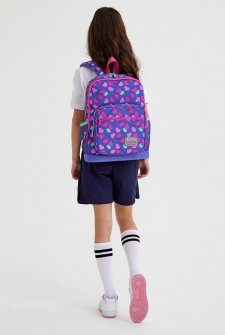 Coral High Kids Lavanta Pembe Kalpli Desenli Dört Bölmeli Okul Sırt Çantası 23463