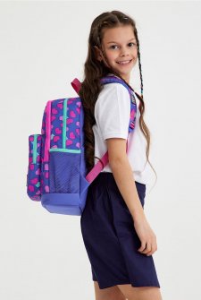 Coral High Kids Lavanta Pembe Kalpli Desenli Dört Bölmeli Okul Sırt Çantası 23463