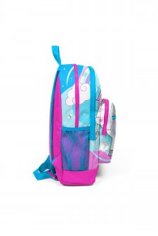 Coral High Kids Mavi Neon Pembe Ünicorn Desenli Dört Bölmeli Okul Sırt Çantası 23711