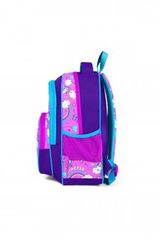 Coral High Kids Mor Açık Pembe Unicorn Desenli Üç Bölmeli Okul Sırt Çantası 23404