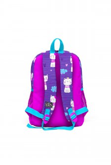 Coral High Kids Mor Pembe Kedi Desenli Dört Bölmeli Okul Sırt Çantası 23464