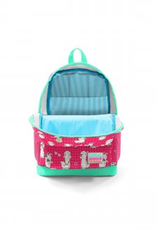 Coral High Kids Neon Mercan Su Yeşili Alpaka Desenli Dört Bölmeli Okul Sırt Çantası 23466