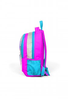 Coral High Kids Pembe Gümüş Simli Unicorn Desenli Üç Bölmeli Okul Sırt Çantası 14383