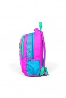 Coral High Kids Pembe Mavi Simli Kedi Desenli Üç Bölmeli Okul Sırt Çantası 14387