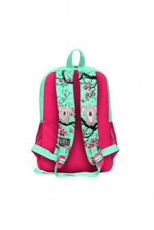 Coral High Kids Su Yeşili Neon Mercan Koala Desenli Dört Bölmeli Okul Sırt Çantası 23713
