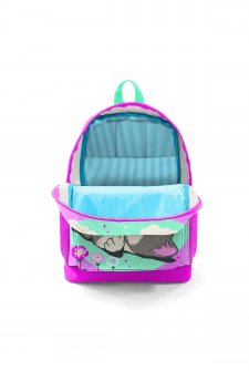 Coral High Kids Su Yeşili Pembe Kedi Desenli Dört Bölmeli Okul Sırt Çantası 23707