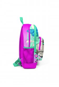 Coral High Kids Su Yeşili Pembe Kedi Desenli Dört Bölmeli Okul Sırt Çantası 23707