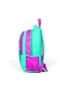 Coral High Kids Su Yeşili Pembe Simli Flamingo Desenli Üç Bölmeli Okul Sırt Çantası 14382