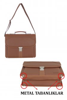 Erkek Evrak Çantası Omuz Askılı Taba