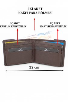 Case Club Hakiki Deri Erkek Cüzdanı Kartlık Bölmeli Kahverengi
