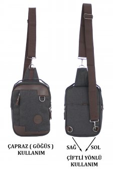 Kanvas Kumaş Bady Bag Göğüs Çantası Su Geçirmez Kumaş