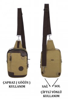 Kanvas Kumaş Bady Bag Göğüs Çantası Su Geçirmez Kumaş