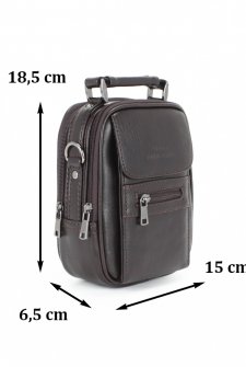 Kasalı Erkek El ve Omuz Çantası Farklı Boylarda Kahverengi