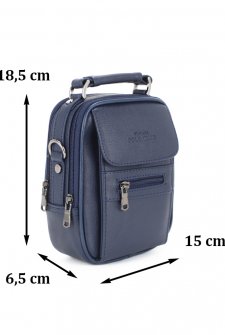 Kasalı Erkek El ve Omuz Çantası Farklı Boylarda Lacivert