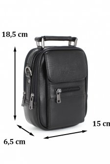 Kasalı Erkek El ve Omuz Çantası Farklı Boylarda Siyah