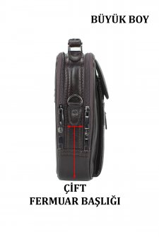 Kasalı Erkek Omuz ve El Çantası Metal Gövde Omuz Askılı Su Geçirmez Kahverengi