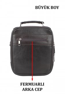 Kasalı Erkek Omuz ve El Çantası Metal Gövde Omuz Askılı Su Geçirmez Kahverengi