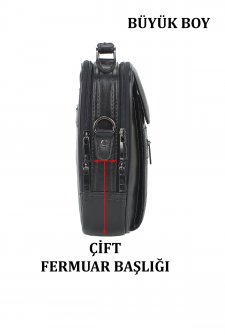 Kasalı Erkek Omuz ve El Çantası Metal Gövde Omuz Askılı Su Geçirmez Siyah