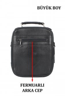 Kasalı Erkek Omuz ve El Çantası Metal Gövde Omuz Askılı Su Geçirmez Siyah